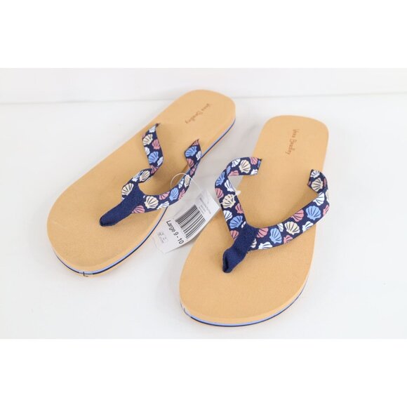 Deadstock Vtg Y2K Vera Bradley Womens Large 9 10 Sea Shells Flip Flops Sandals - Picture 1 of 6